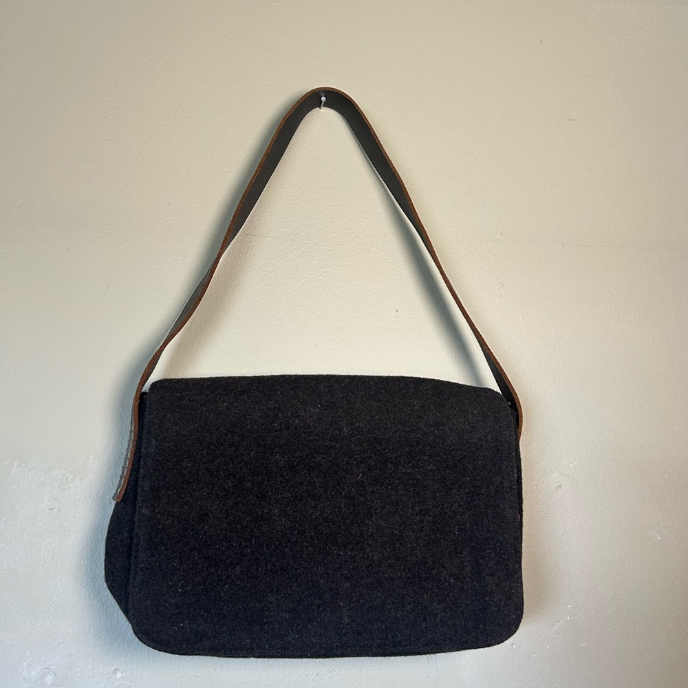 Wool Felt and Leather Shoulder Bag